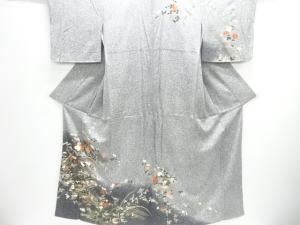 金彩波に草花模様訪問着